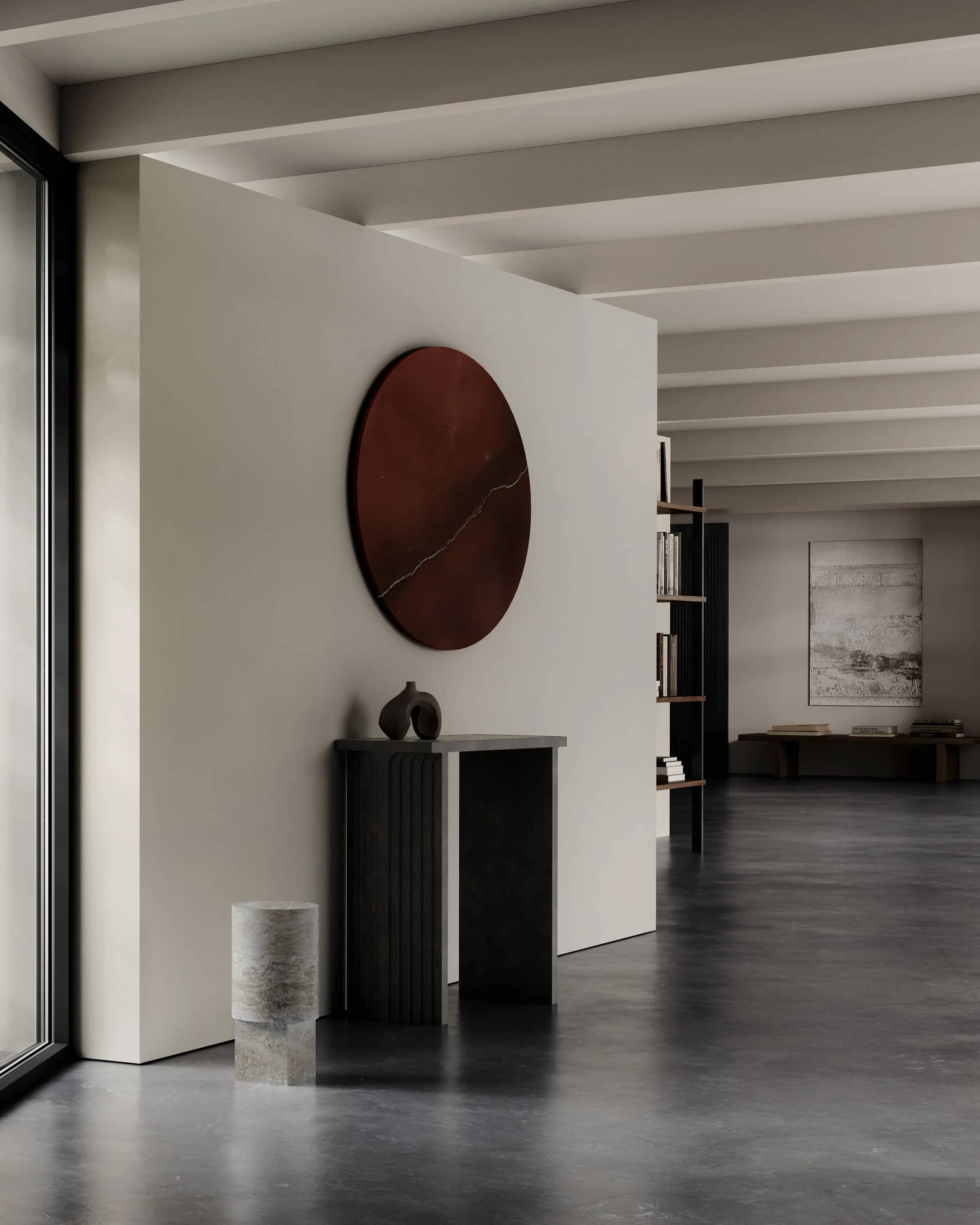Приставной столик Column — Silver Travertine 2