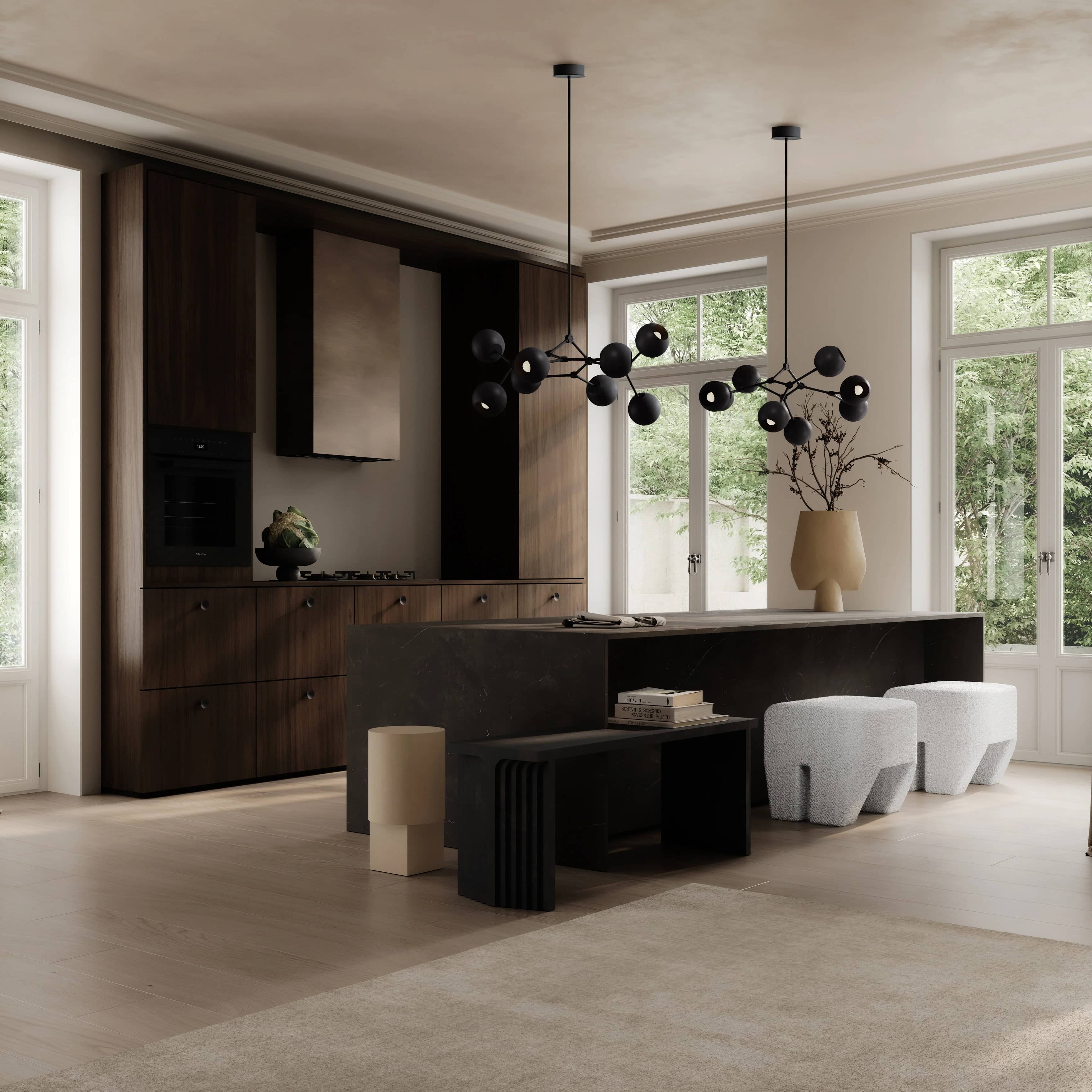Люстра Drop Chandelier Globe Mini — Burned Black 5m 2