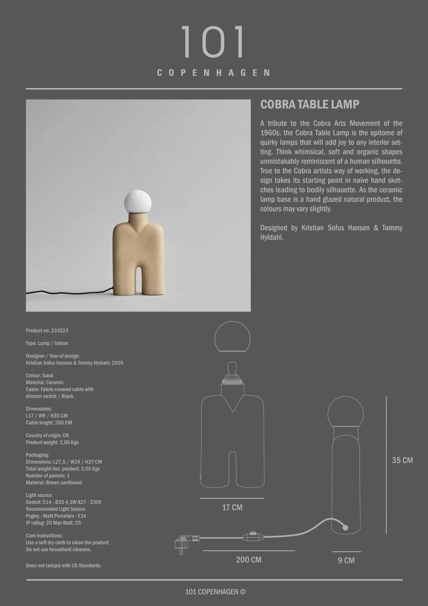Настольный светильник Cobra — Sand 6