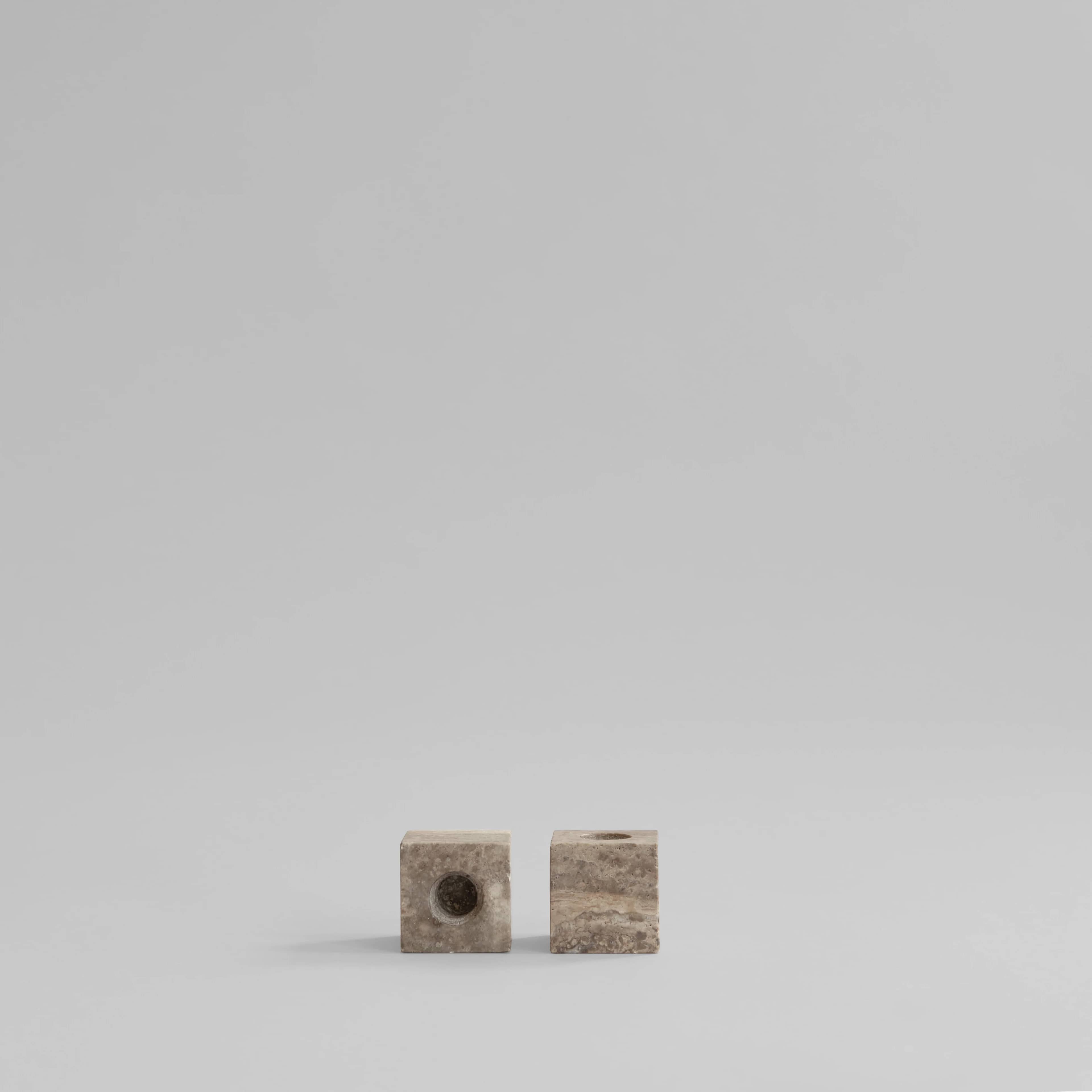 Подсвечник Cube — Silver Travertine 4