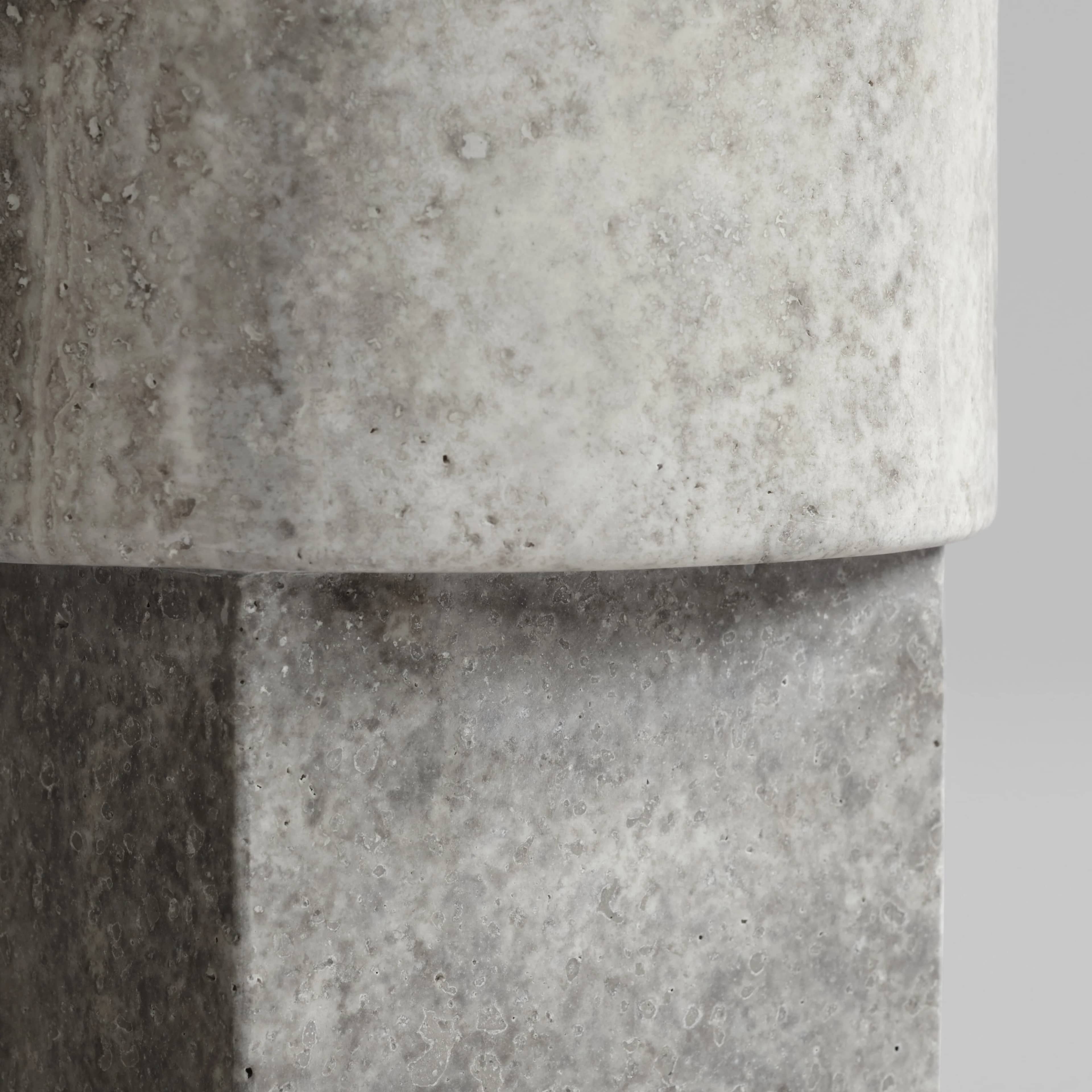 Приставной столик Column — Silver Travertine 4
