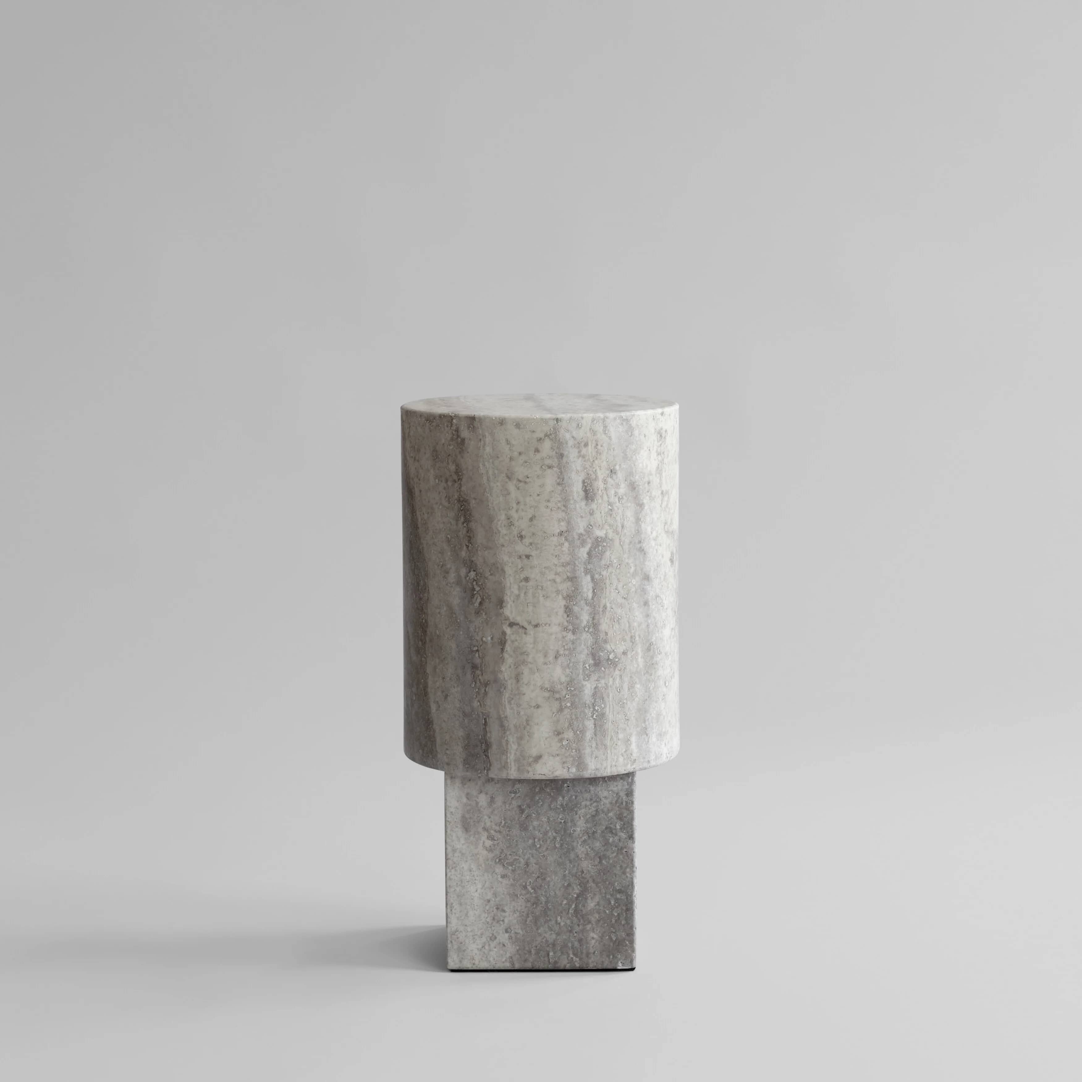 Приставной столик Column — Silver Travertine 1