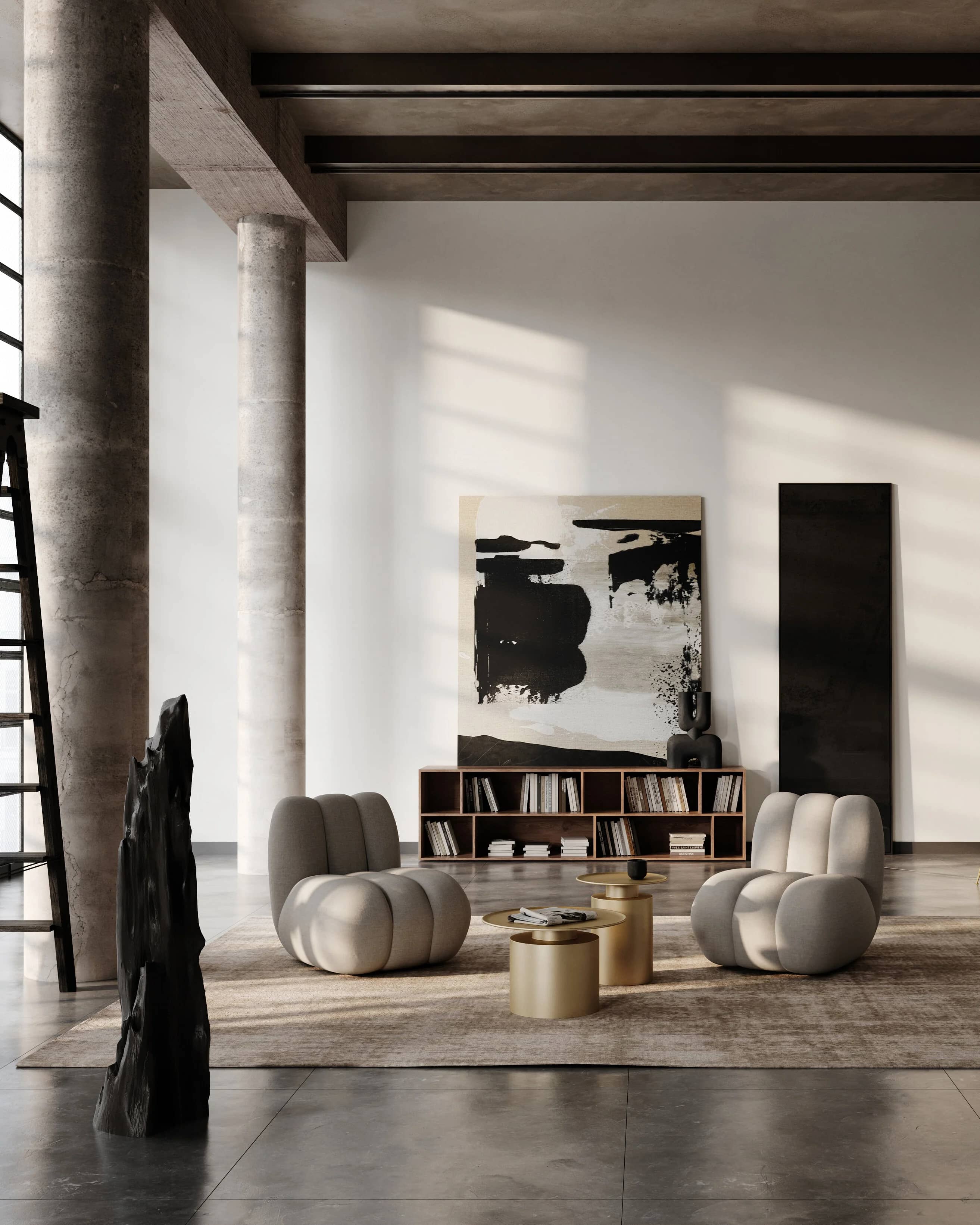 Приставной столик Pillar Table Tall — Brass 4