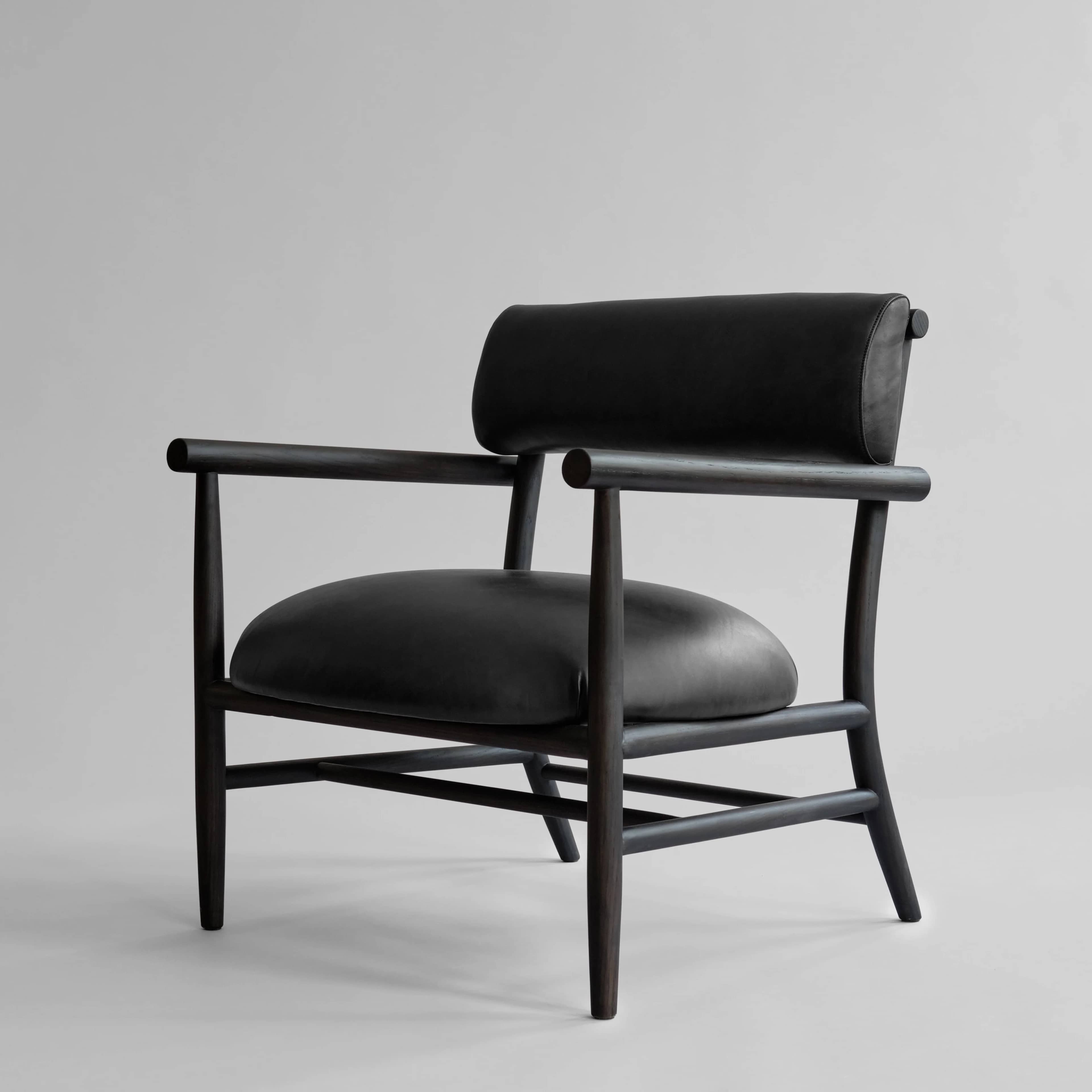 Кресло Nama Lounge Chair — Aniline leather black 6
