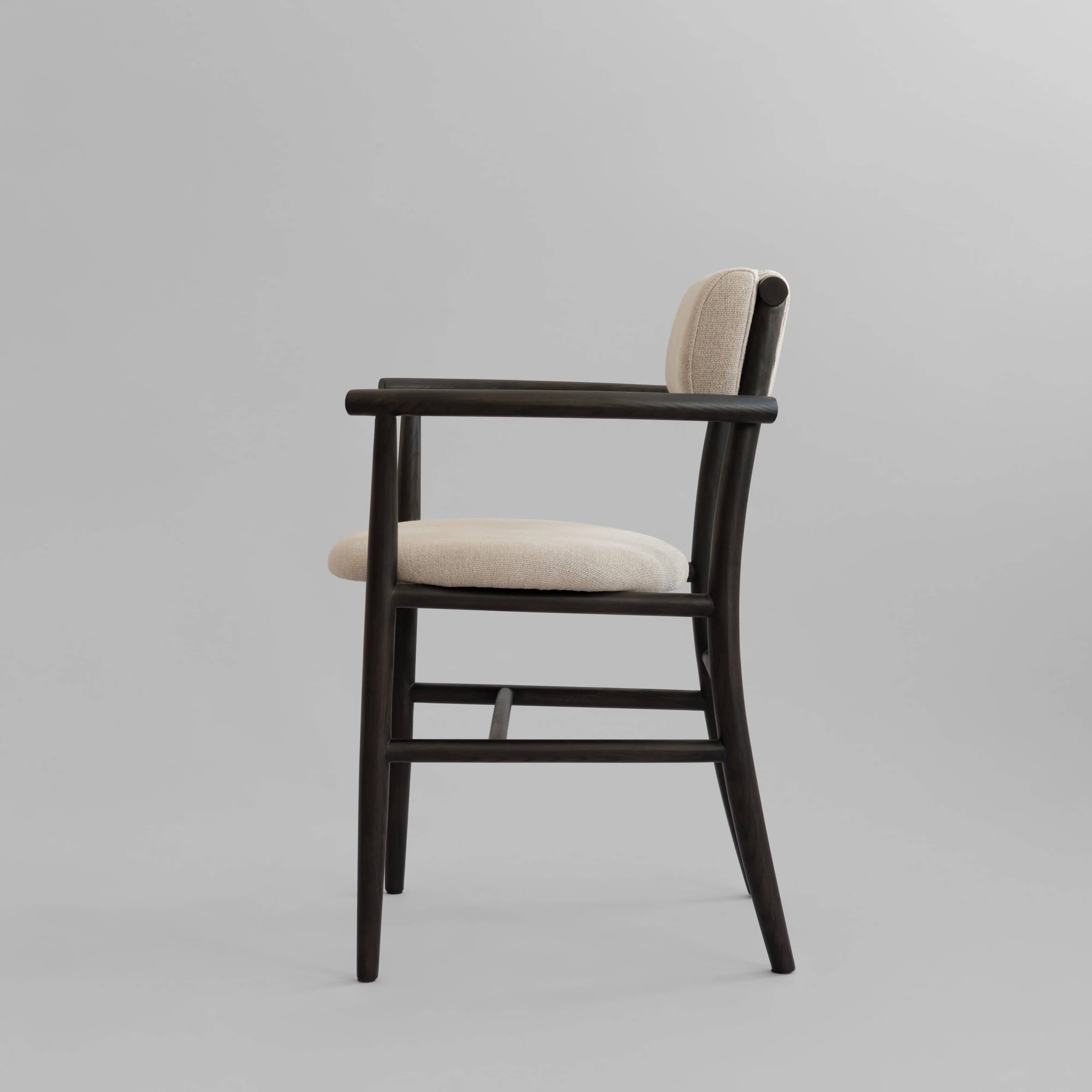 Стул Nama Dining Chair Armrest — Coffee Black Linen 4