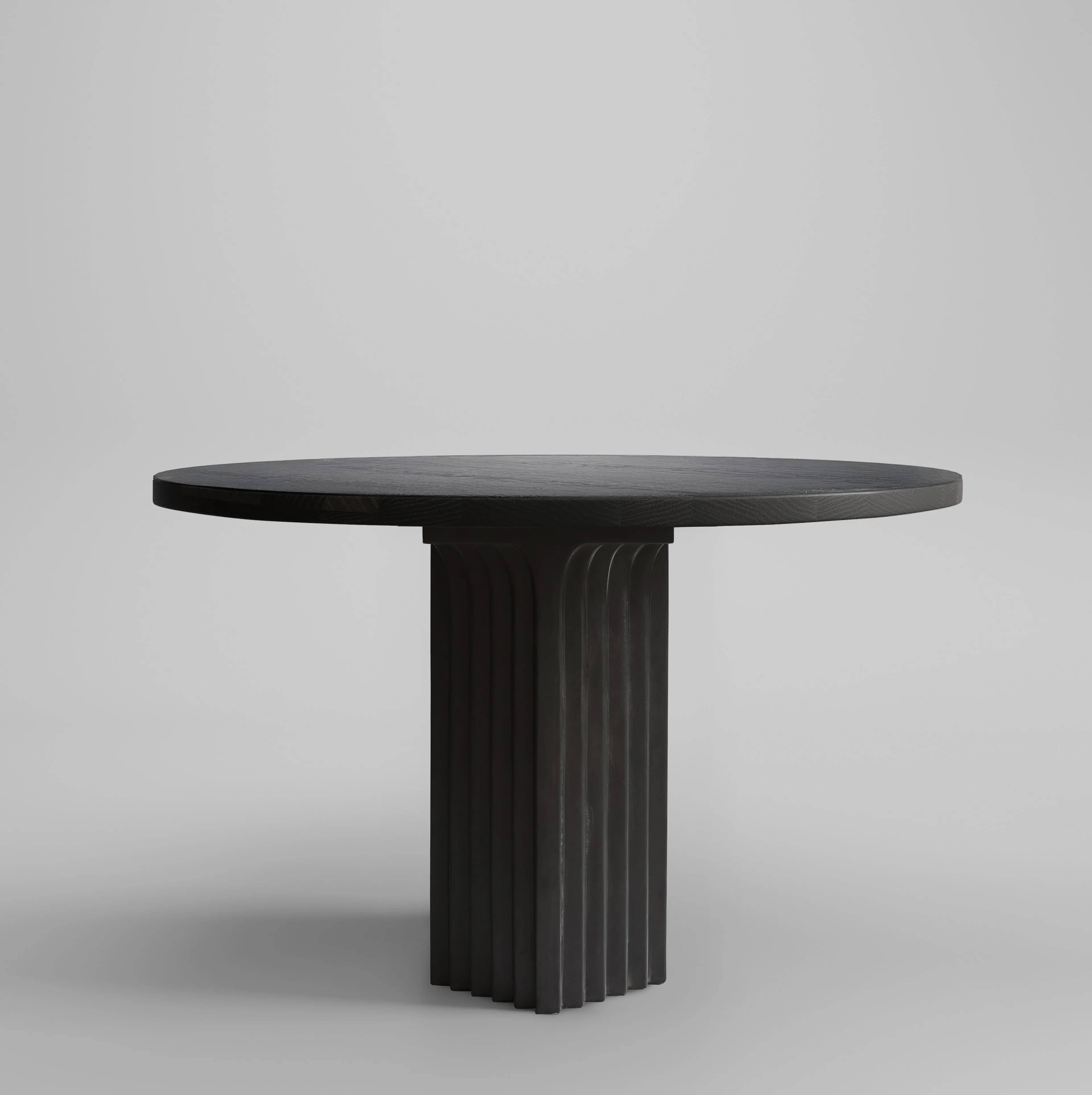 Обеденный стол Arc Ø120 — Coffee Black Oak 1