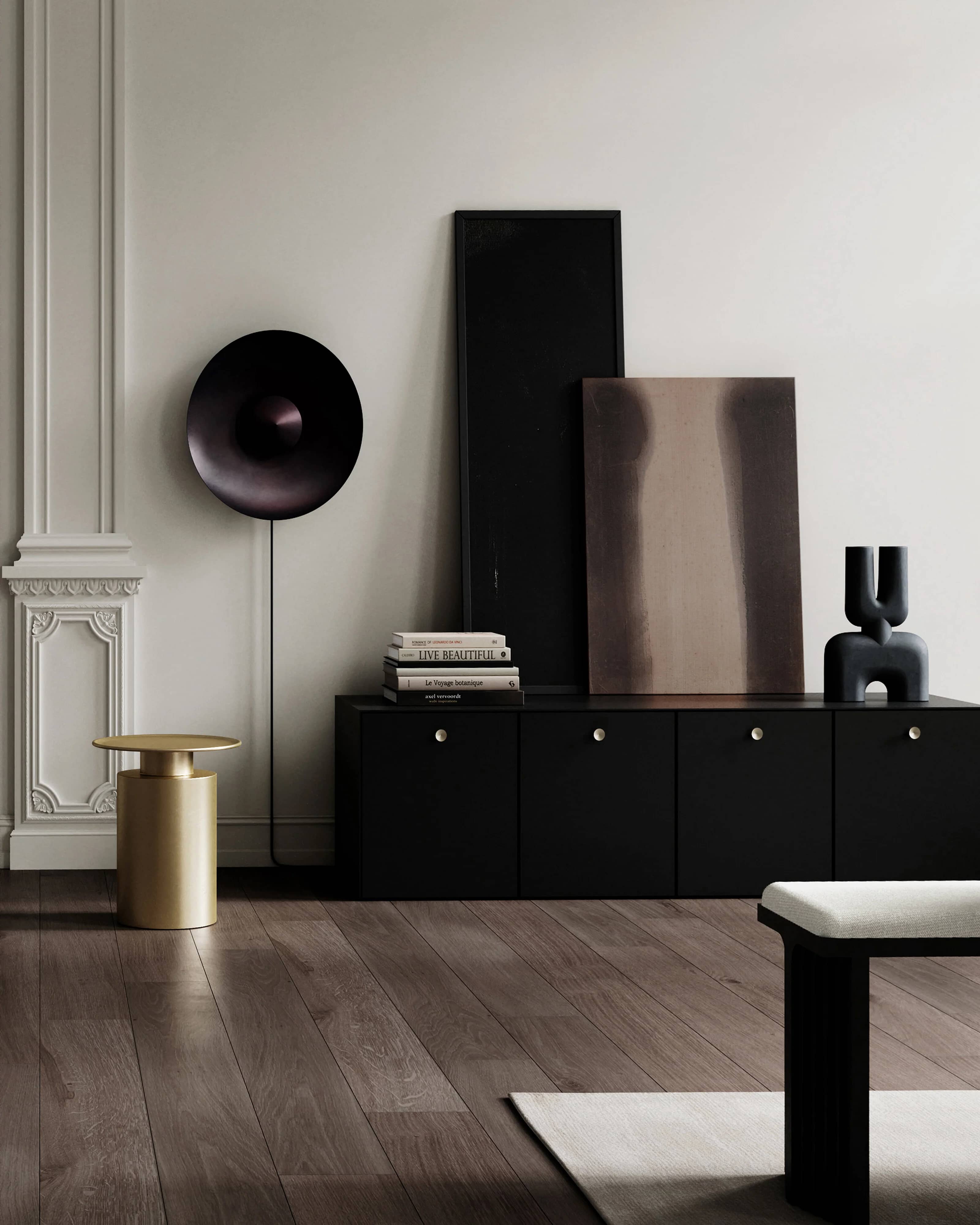 Приставной столик Pillar Table Tall — Brass 2
