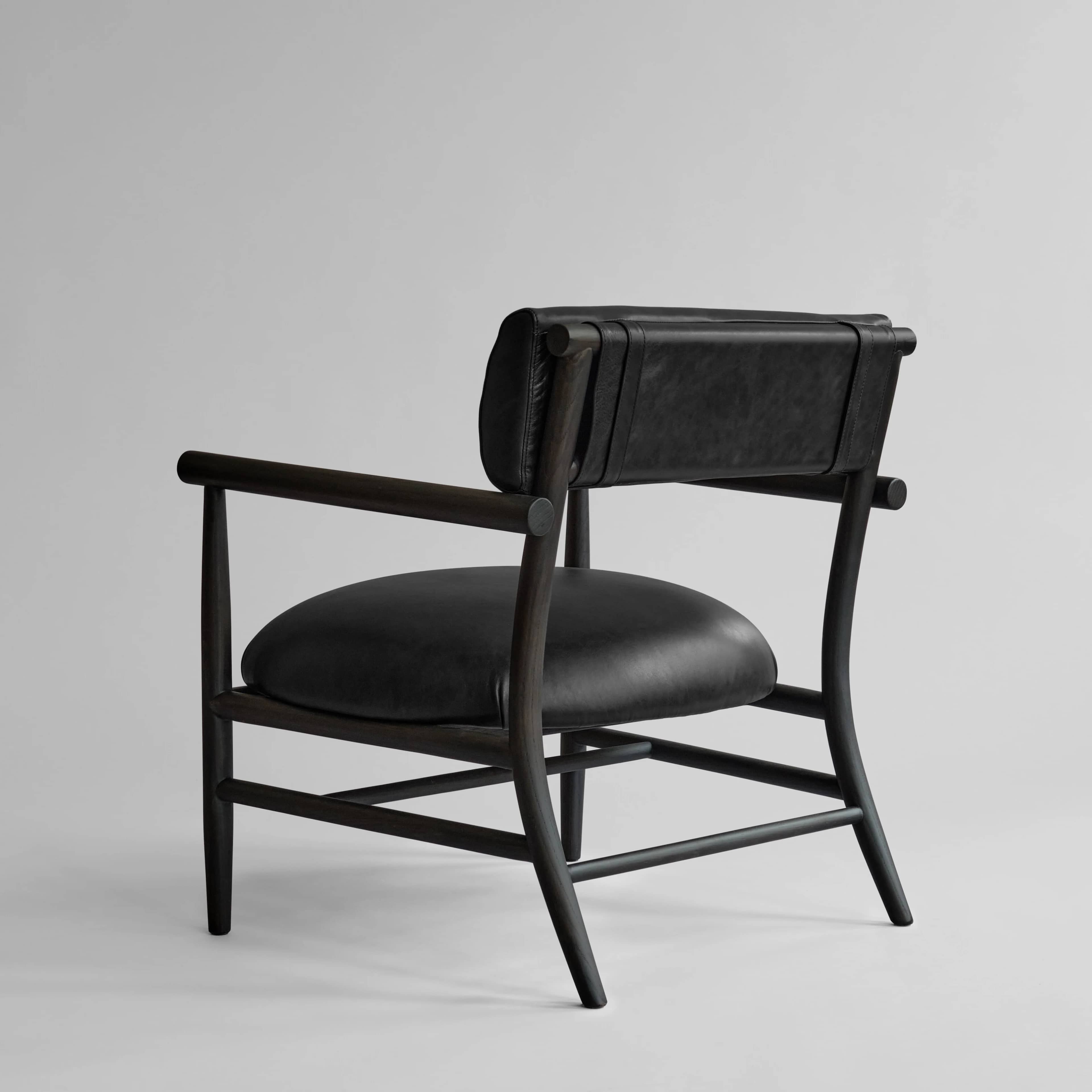 Кресло Nama Lounge Chair — Aniline leather black 8