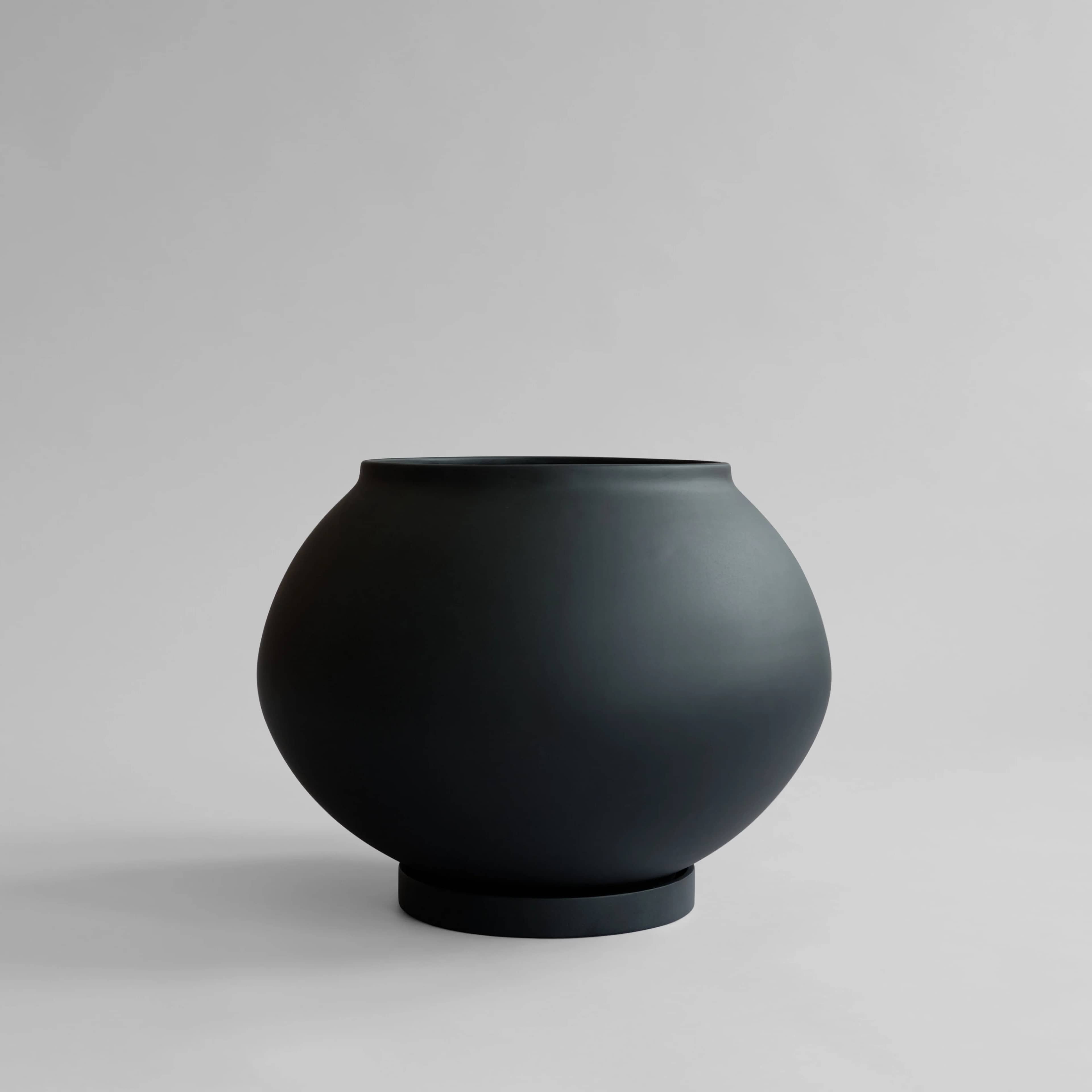 Цветочный горшок Sunao Plant Pot Fat Hexa — Black 1