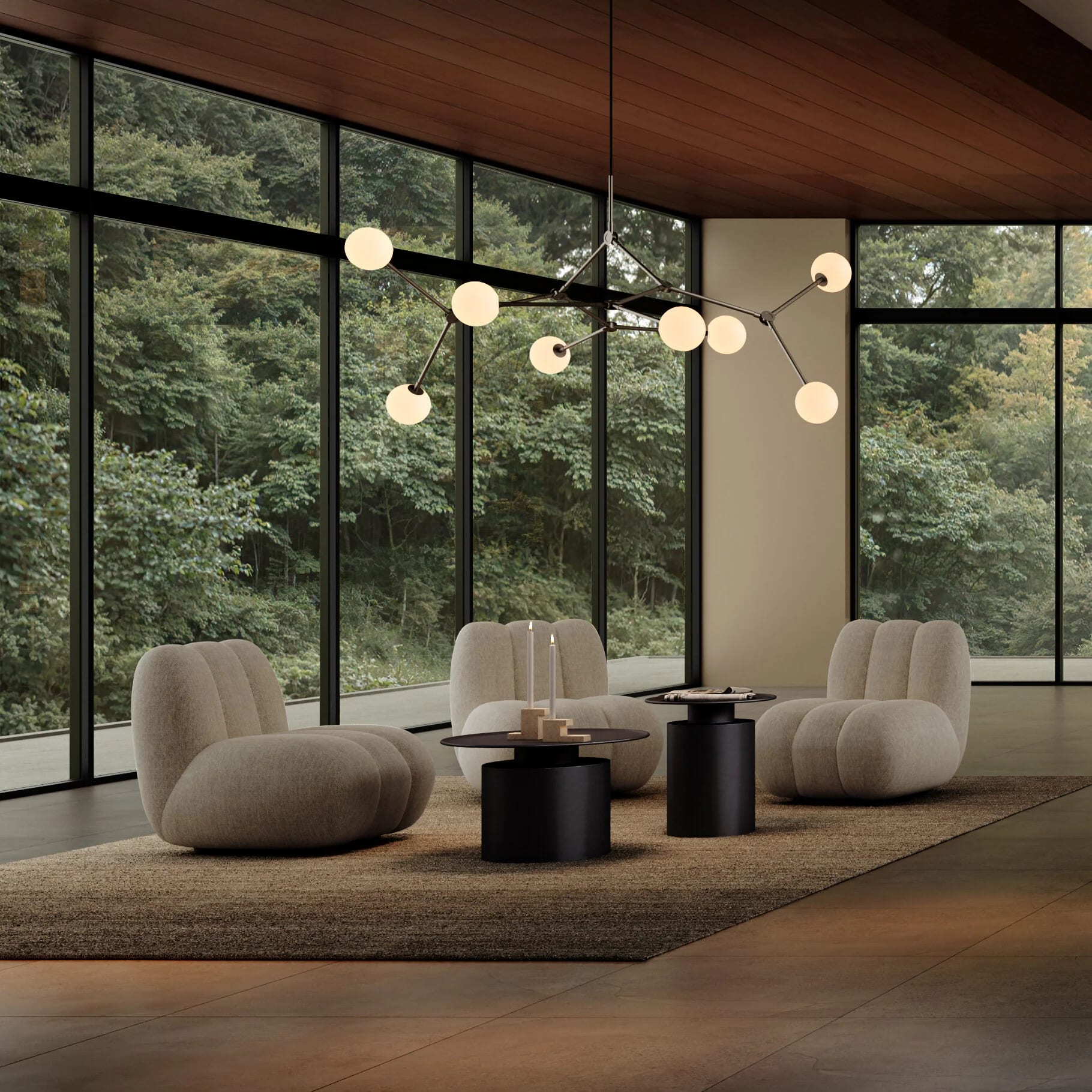 Люстра Drop Chandelier Bulp Grande — Grey 5m