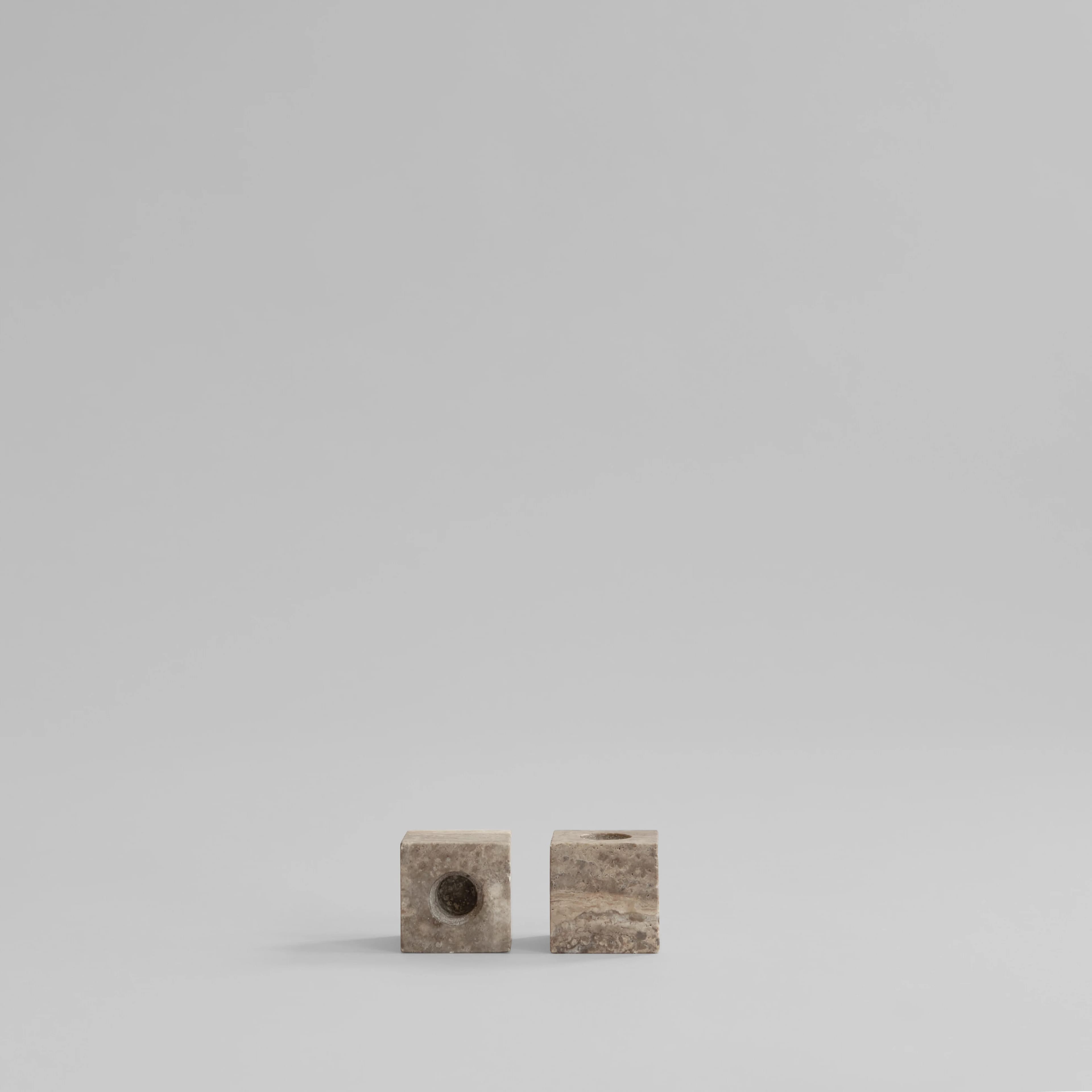 Подсвечник Cube — Silver Travertine