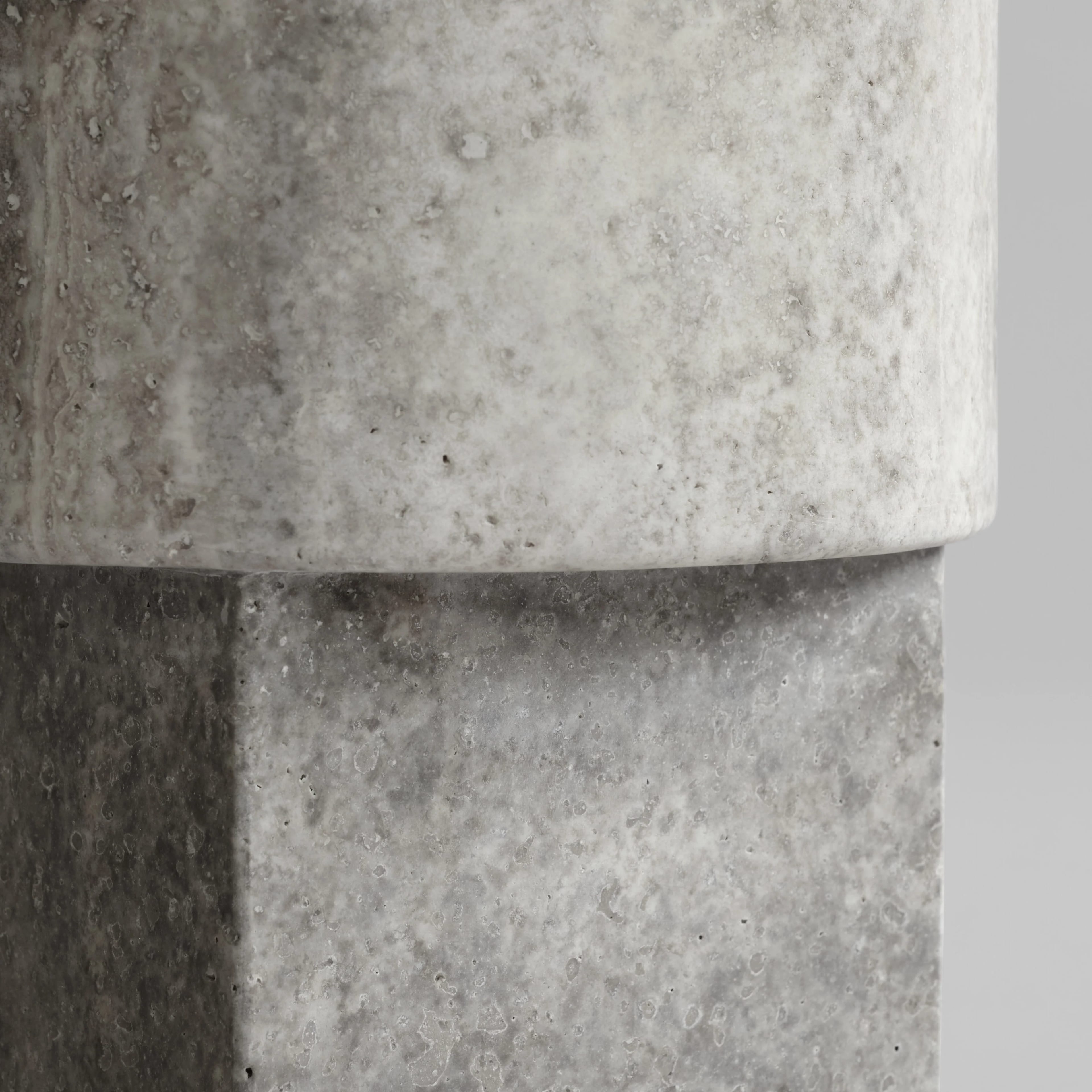 Приставной столик Column — Silver Travertine
