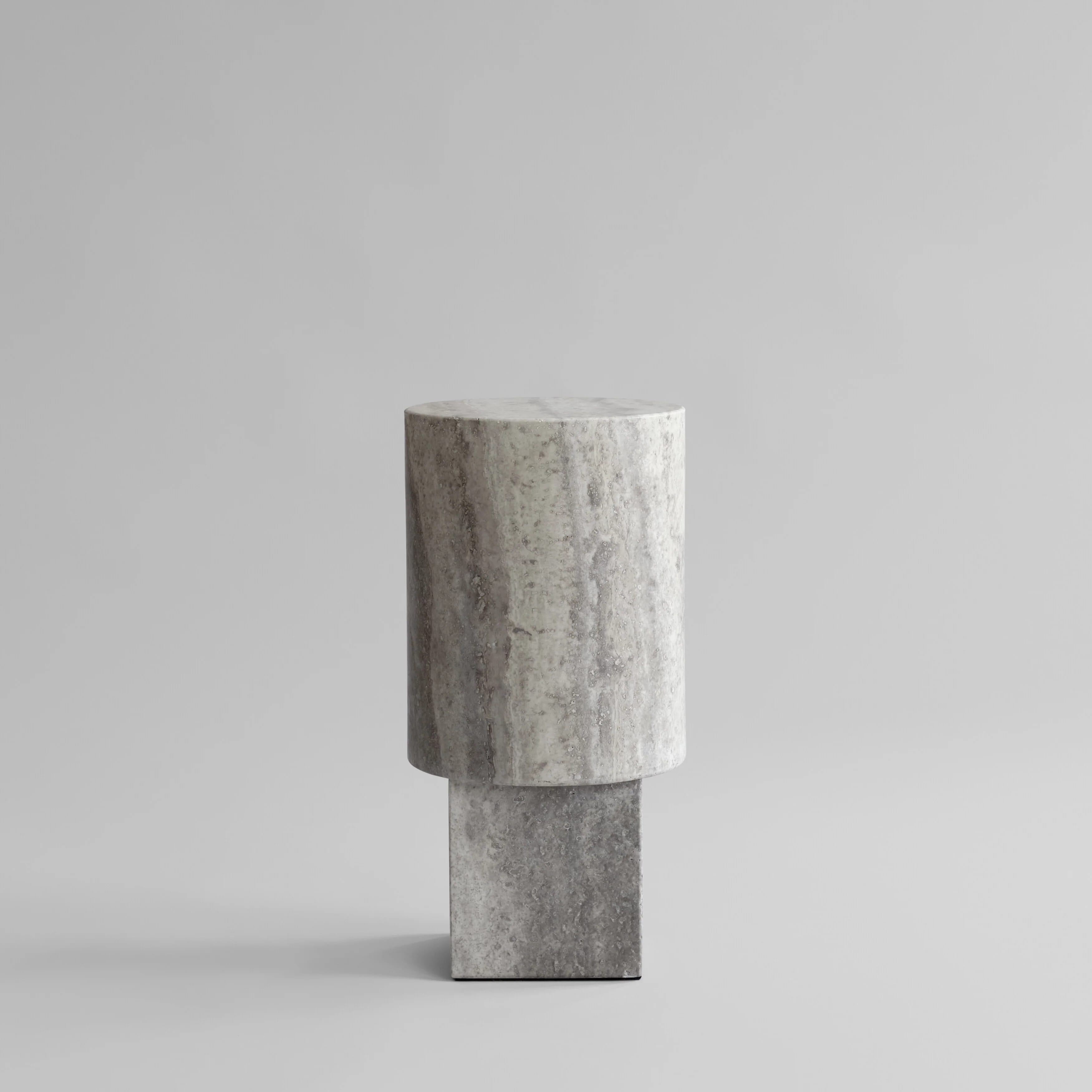 Приставной столик Column — Silver Travertine