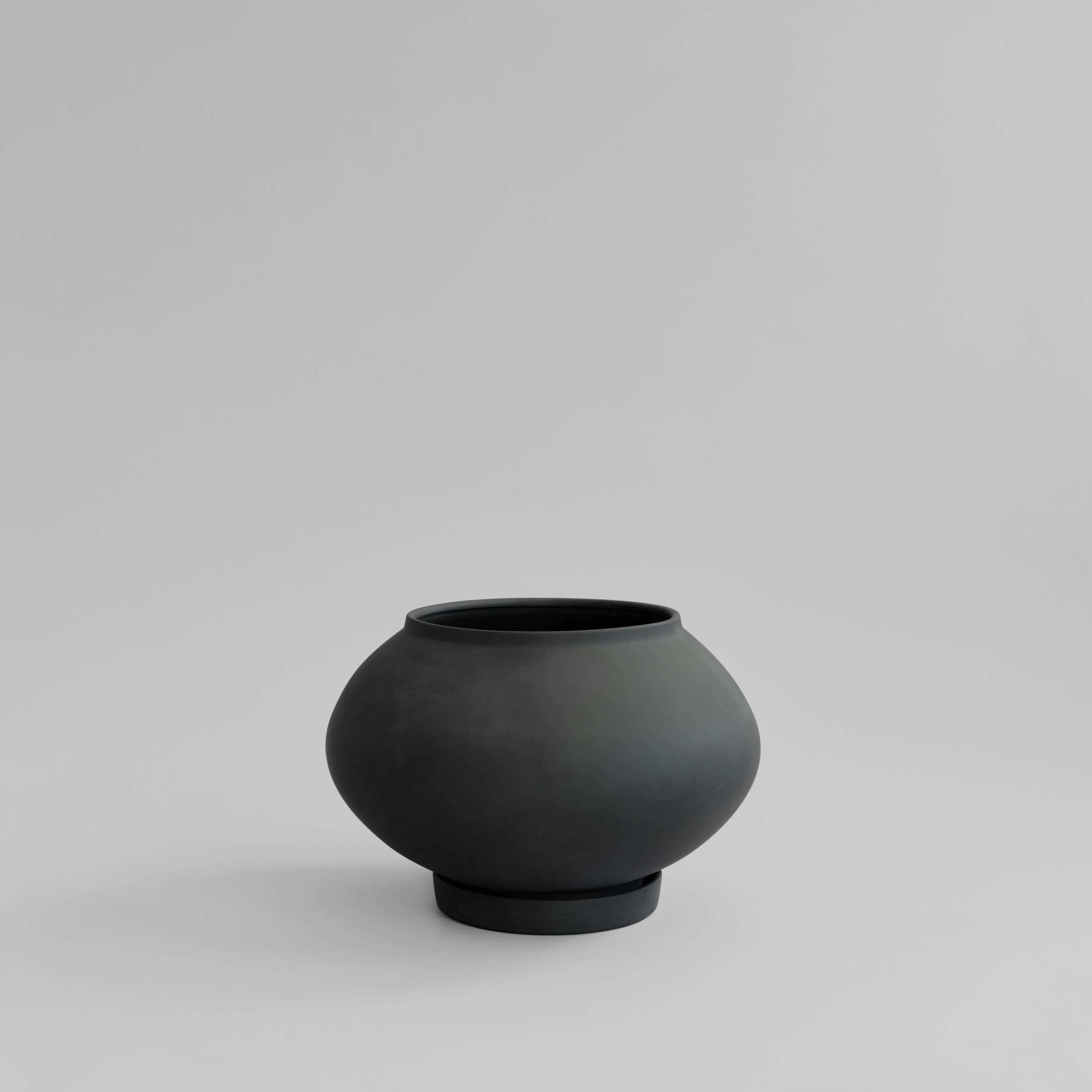 Кашпо Sunao Plant Pot Fat Medio — Black