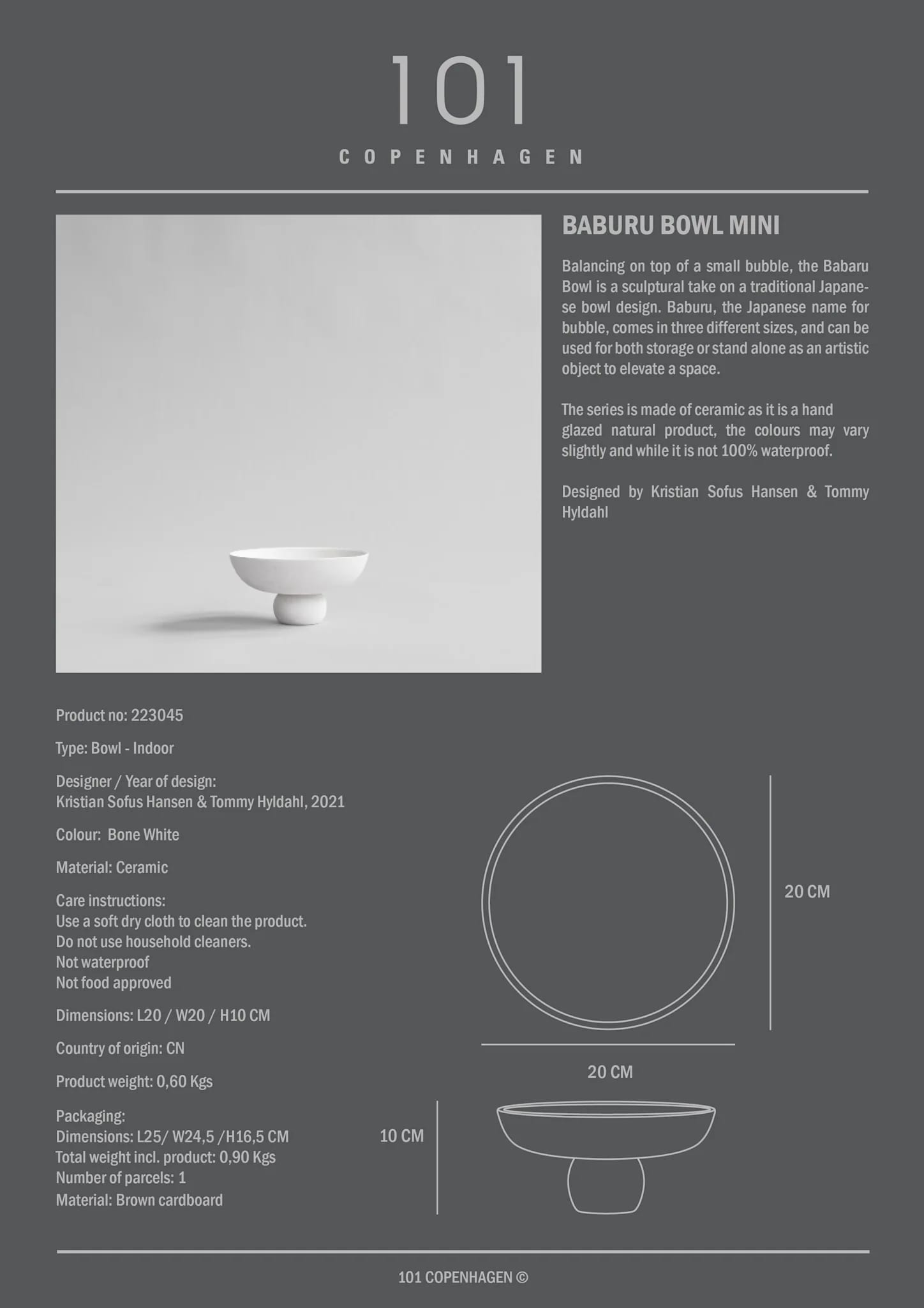 Чаша Baburu Mini — Bone White