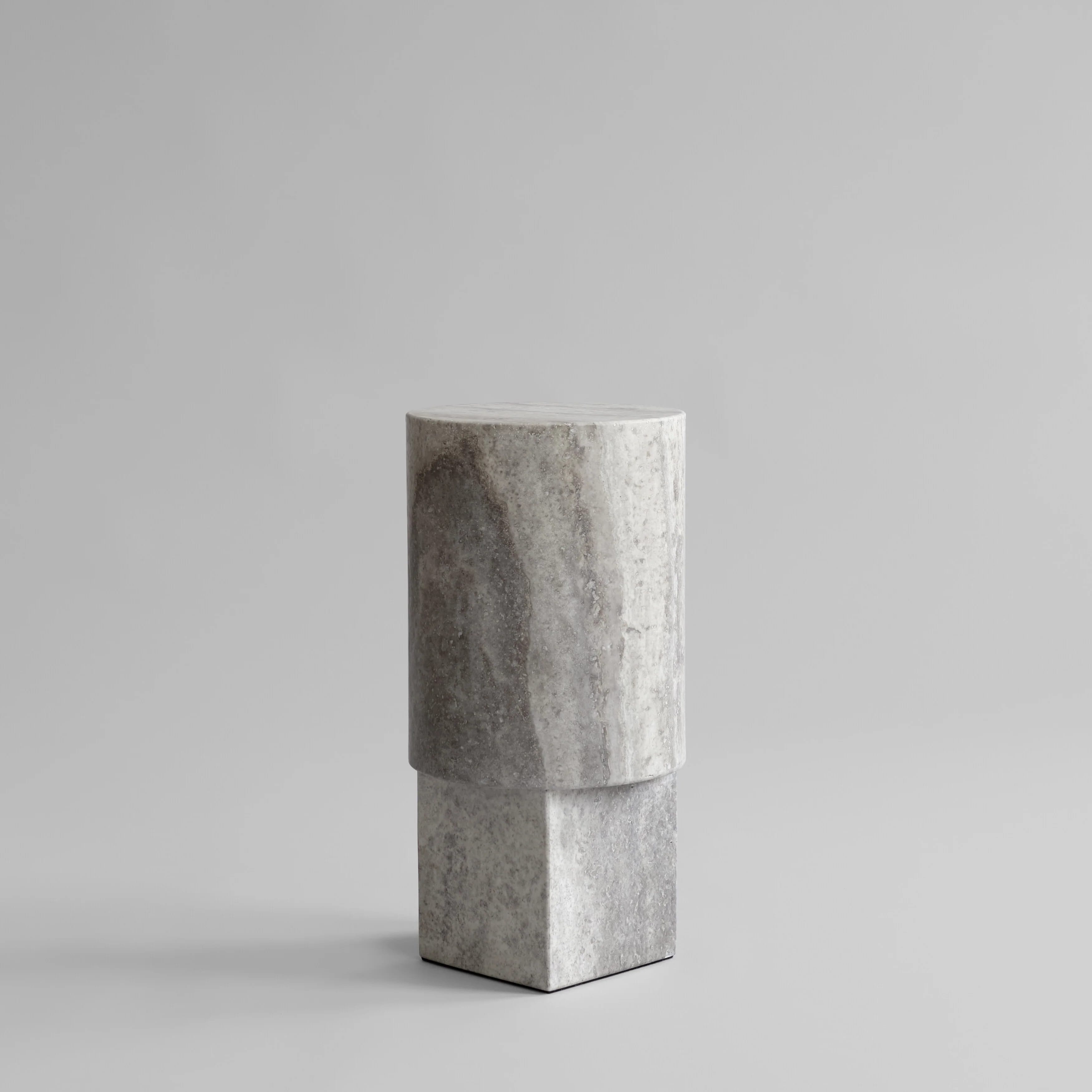 Приставной столик Column — Silver Travertine
