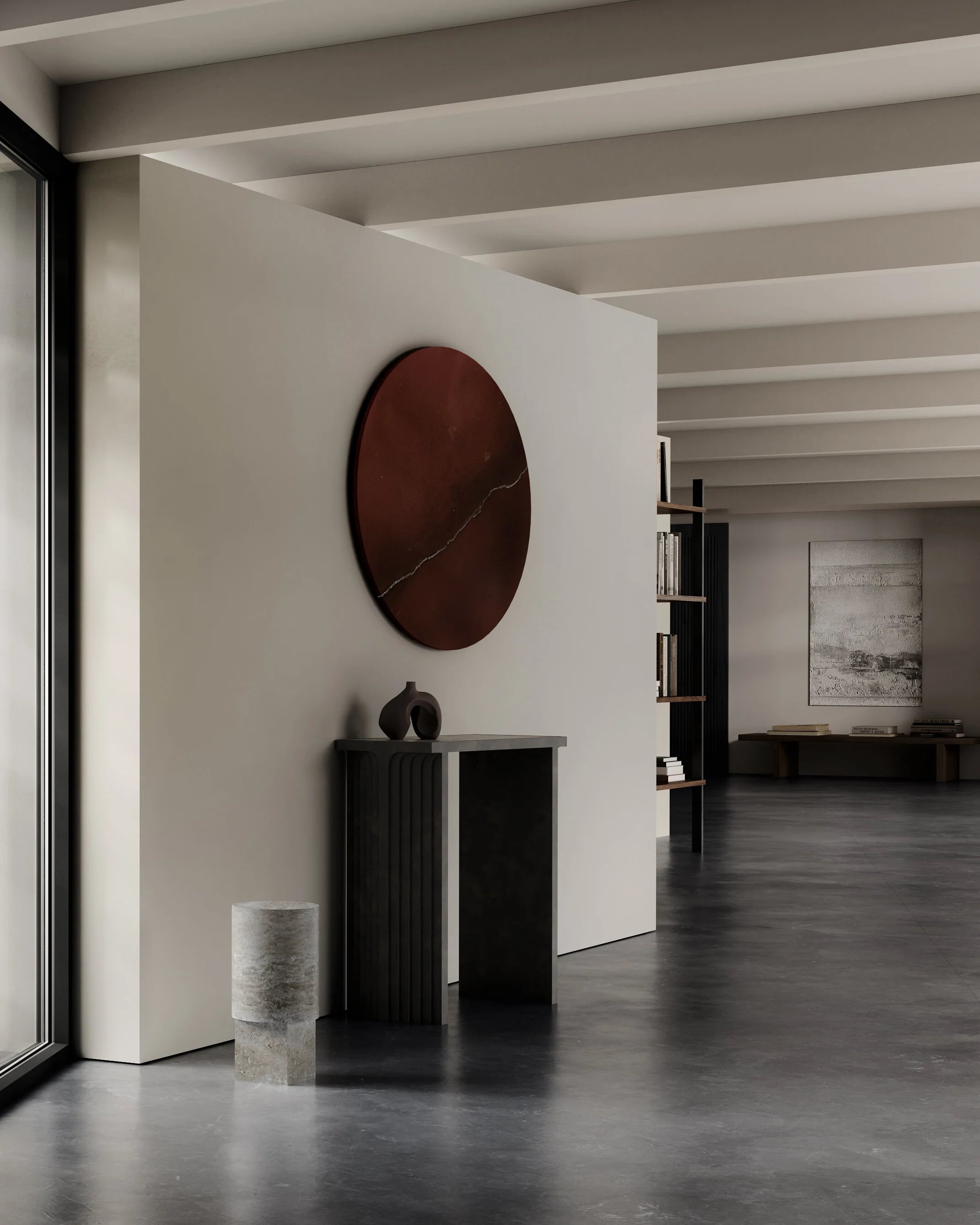 Консоль Arc — Silver Travertine