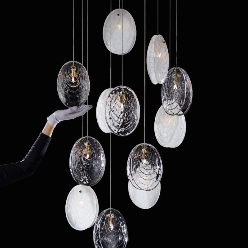 Подвесной светильник Mussels clear/brushed gold