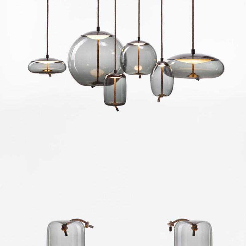 Подвесной светильник Knot Sfera Smoke Grey/Black Chrome Small
