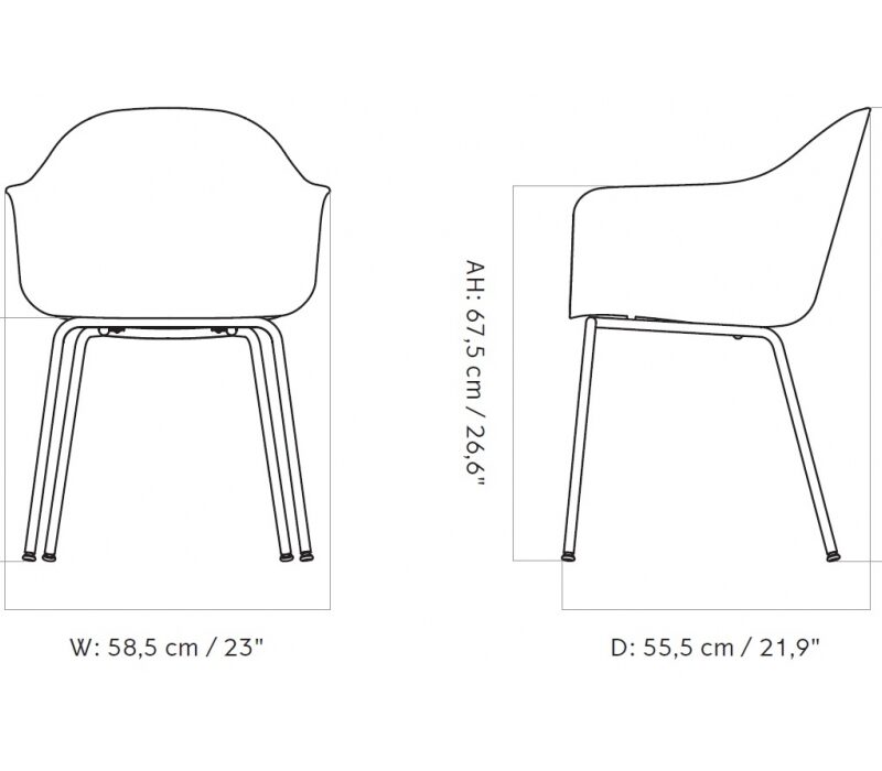 45790 harbour steel plastic audo copenhagen chair