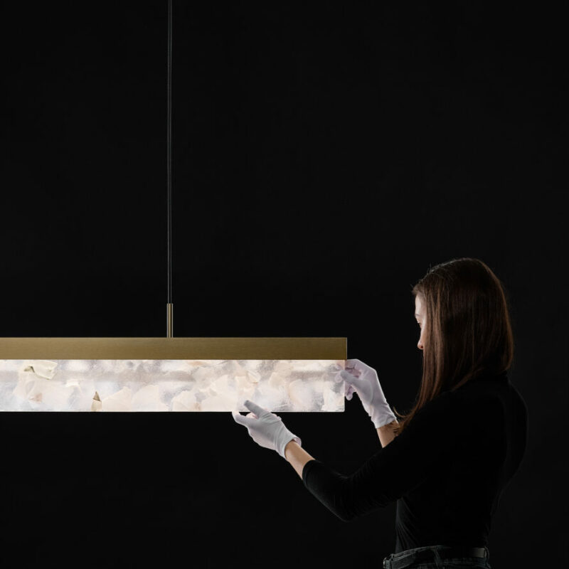 Подвесной светильник Fragment Line/white/brushed gold