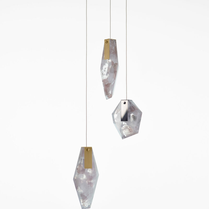 Подвесной светильник Fragments Long/white/brushed gold