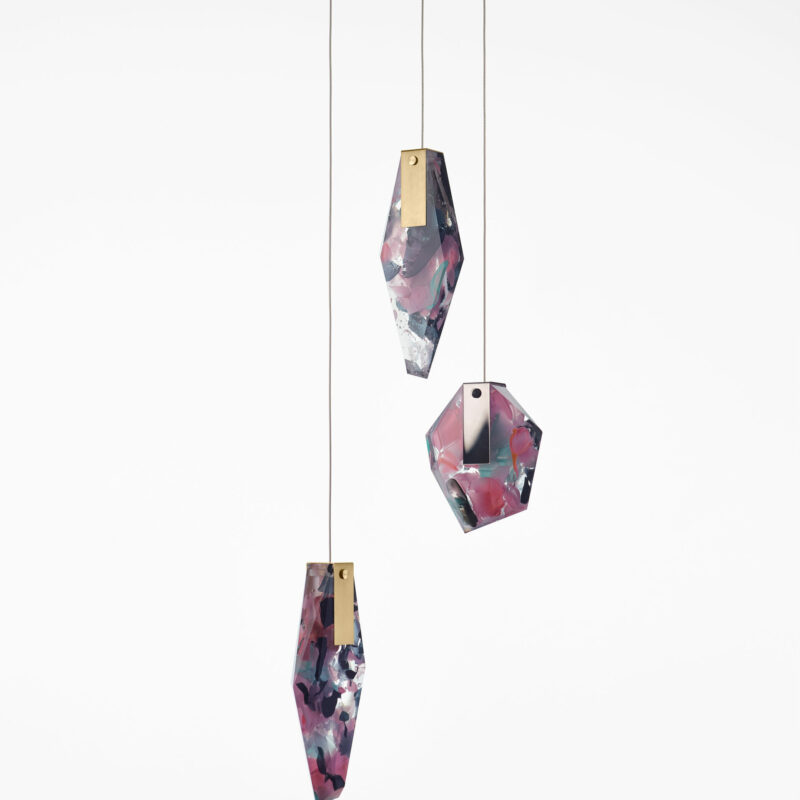 Подвесной светильник Fragments Short/flamingo mint/brushed gold