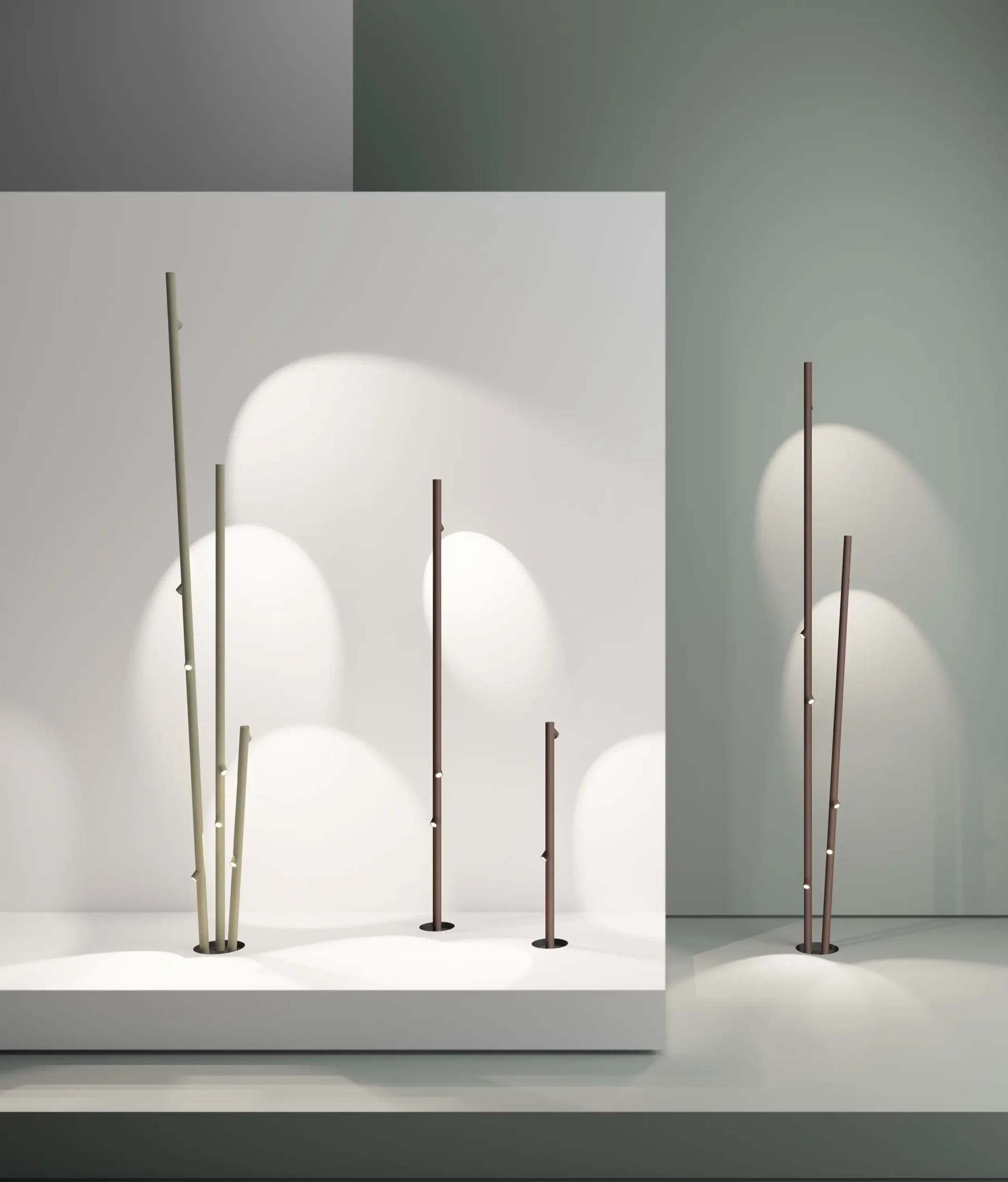 Уличные напольные светильники Bamboo от Vibia