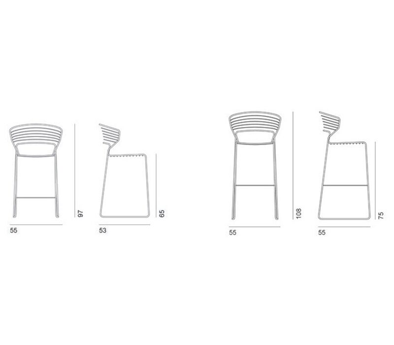 Уличный табурет Koki Wire 754