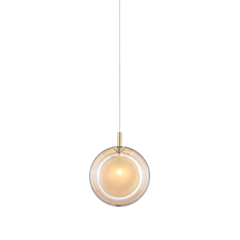 Подвесной светильник Lens beige/brushed gold