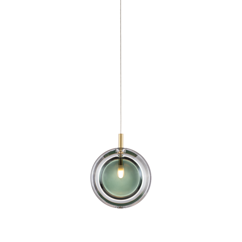 Подвесной светильник Lens dark green/brushed gold