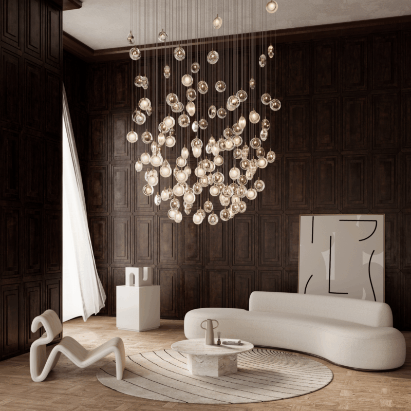 Подвесной светильник Lens beige/brushed gold