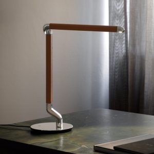 Настольный светильник Picchio aluminium/cognac leather
